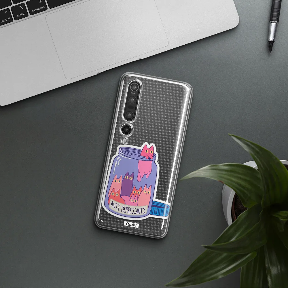 Anti Depressants Cats Xiaomi Mi 10 Pro Clear TPU Case
