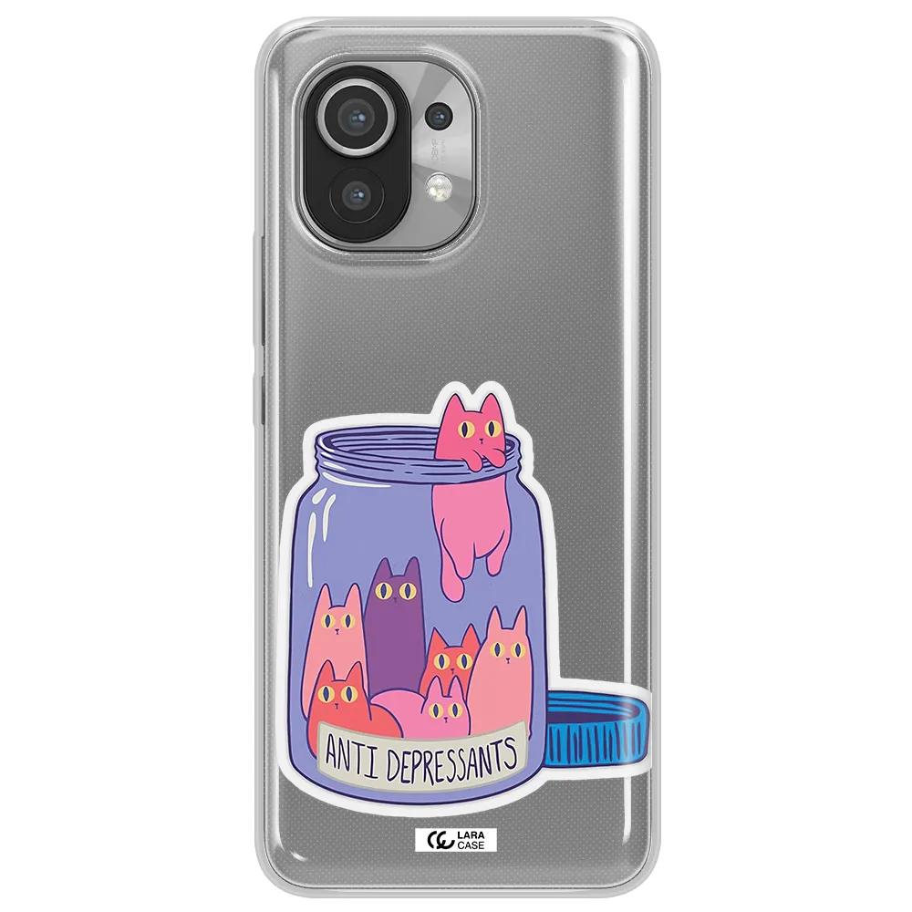Anti Depressants Cats Xiaomi Mi 11 Clear TPU Case