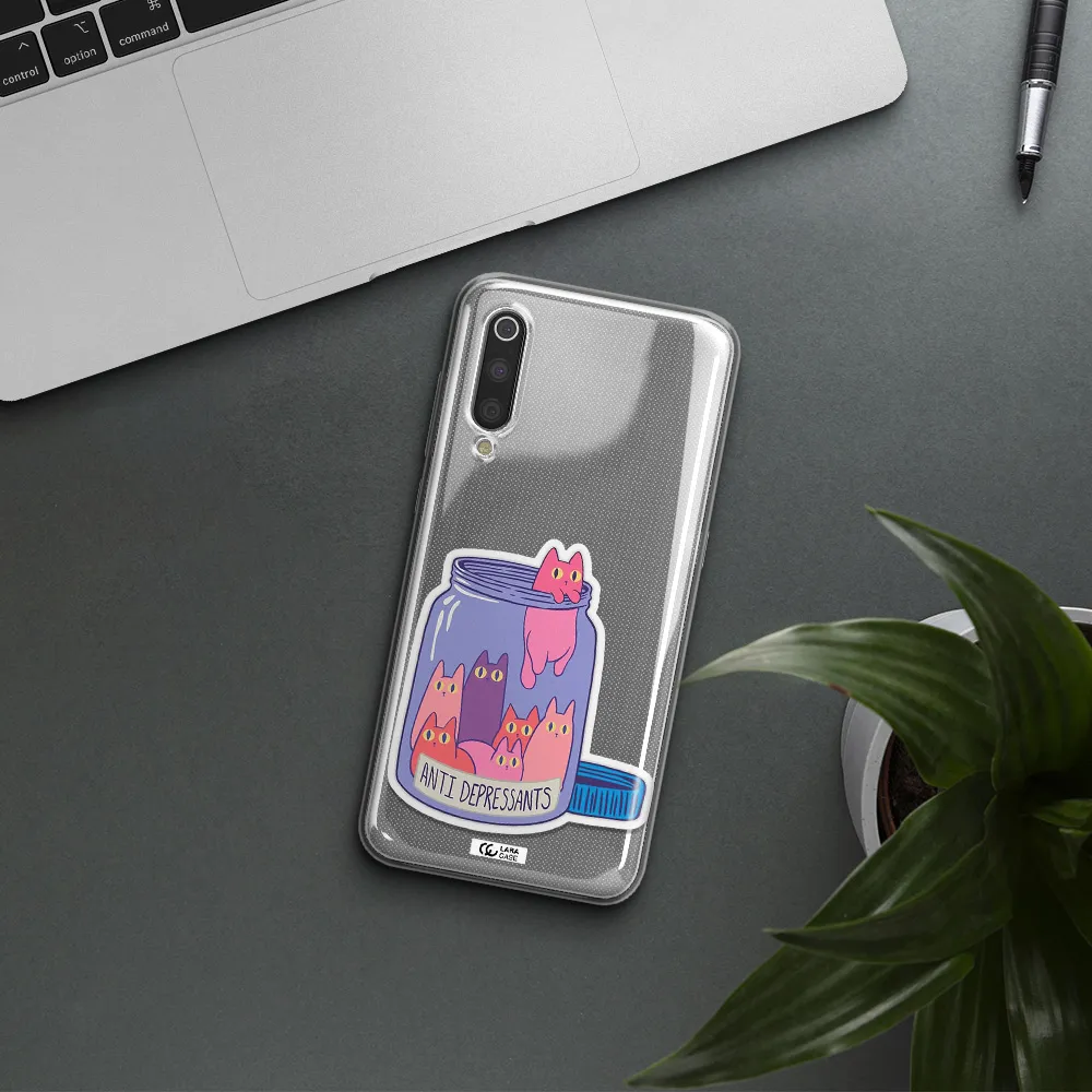 Anti Depressants Cats Xiaomi Mi 9 Clear TPU Case