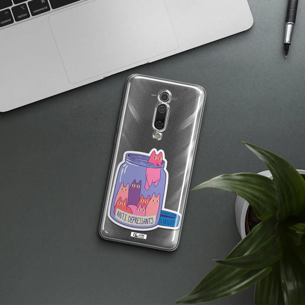 Anti Depressants Cats Xiaomi Mi 9T Clear TPU Case