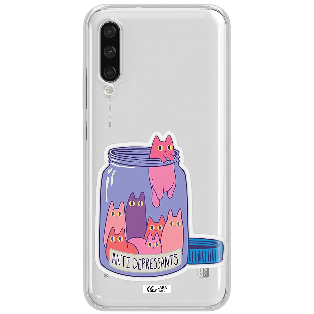 Anti Depressants Cats Xiaomi Mi A3 Clear Tpu Case