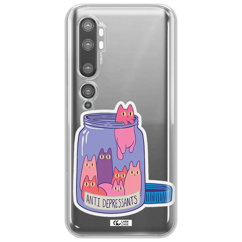Anti Depressants Cats Xiaomi Mi Note 10 Clear TPU Case