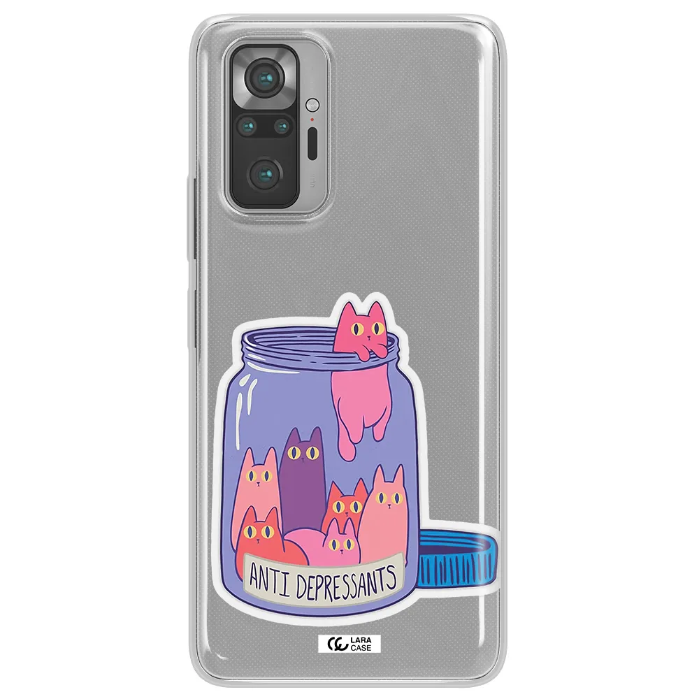 Anti Depressants Cats Xiaomi Note 10 Pro Clear TPU Case