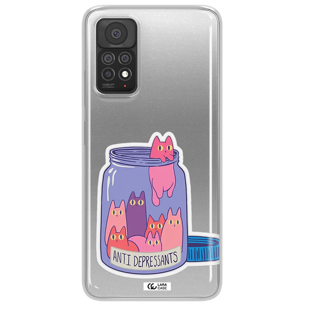 Anti Depressants Cats Xiaomi Note 11 Pro Clear TPU Case