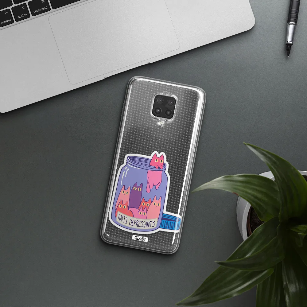 Anti Depressants Cats Xiaomi Note 9 Pro Clear TPU Case