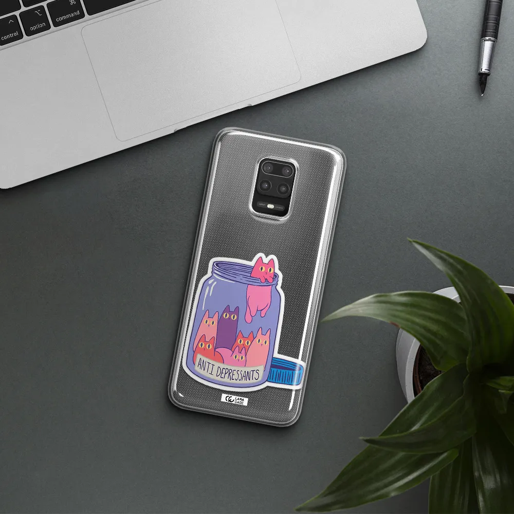 Anti Depressants Cats Xiaomi Note 9S Clear TPU Case