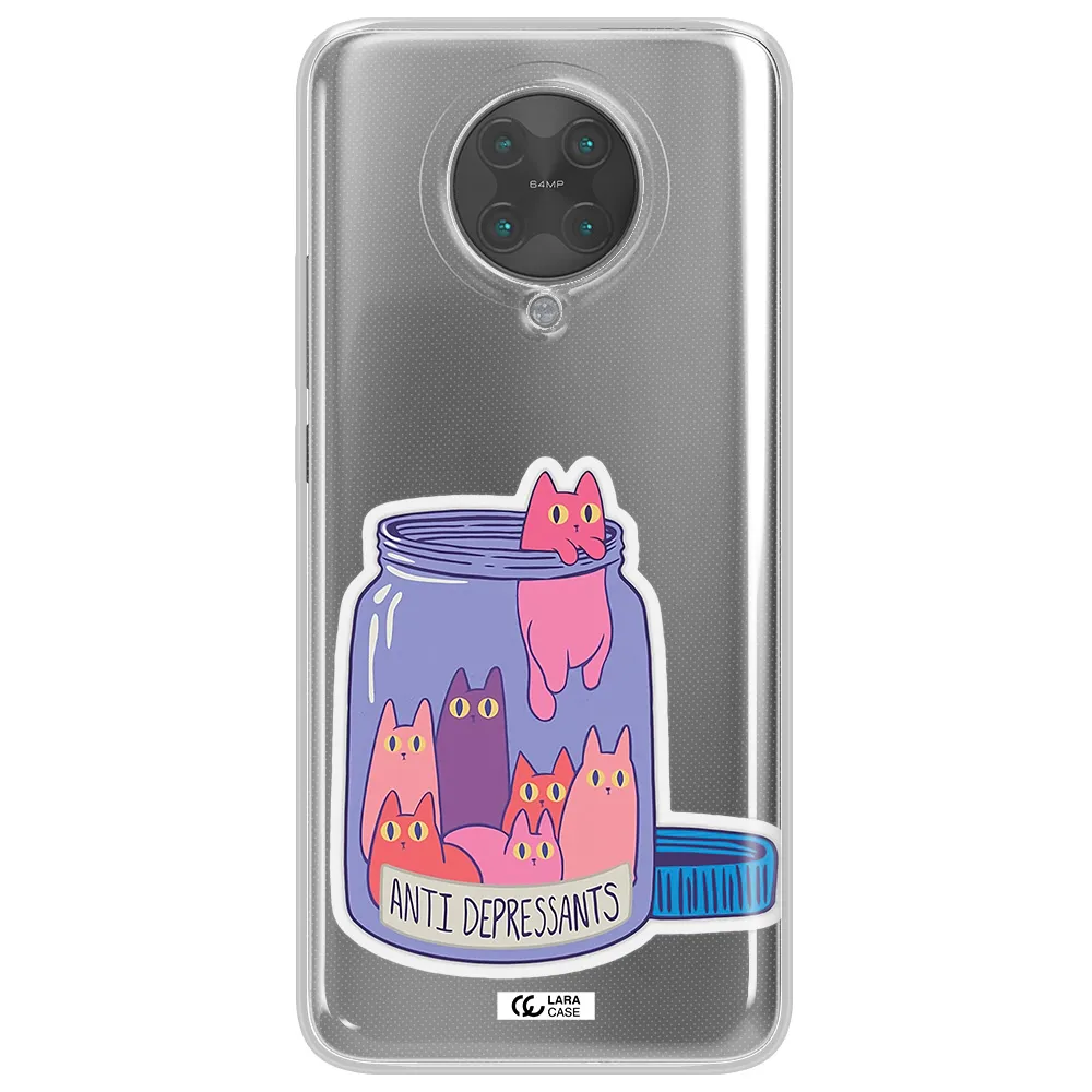 Anti Depressants Cats Xiaomi Poco F2 Pro Clear TPU Case