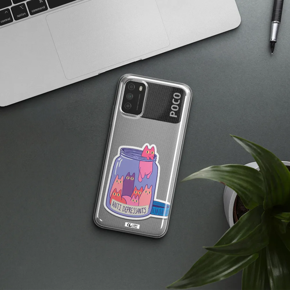 Anti Depressants Cats Xiaomi Poco M3 Clear TPU Case