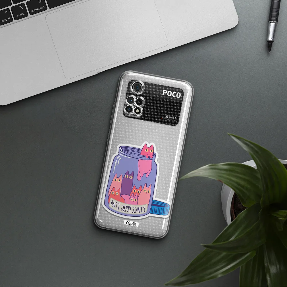 Anti Depressants Cats Xiaomi Poco M4 Pro 4G Clear Tpu Case