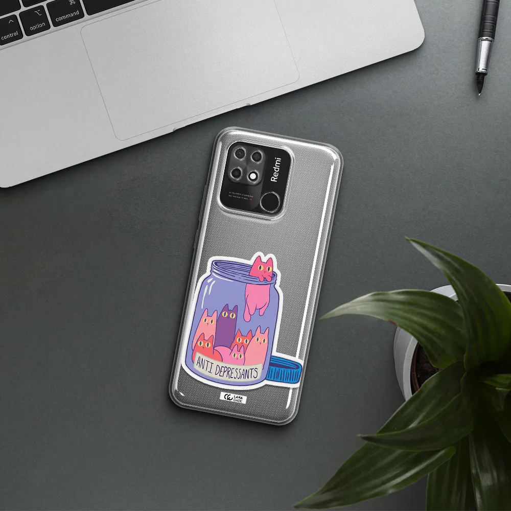 Anti Depressants Cats Xiaomi Redmi 10C Clear TPU Case
