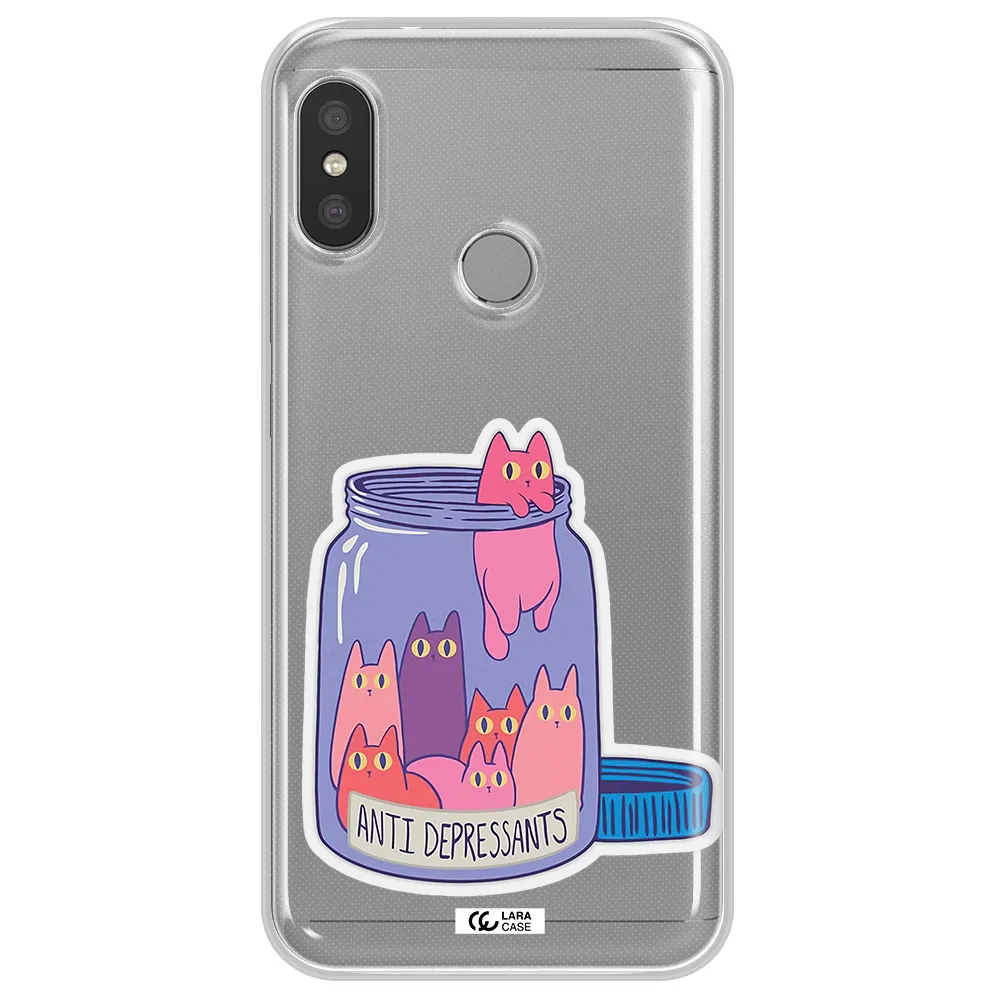 Anti Depressants Cats Xiaomi Redmi 6 Pro Clear TPU Case