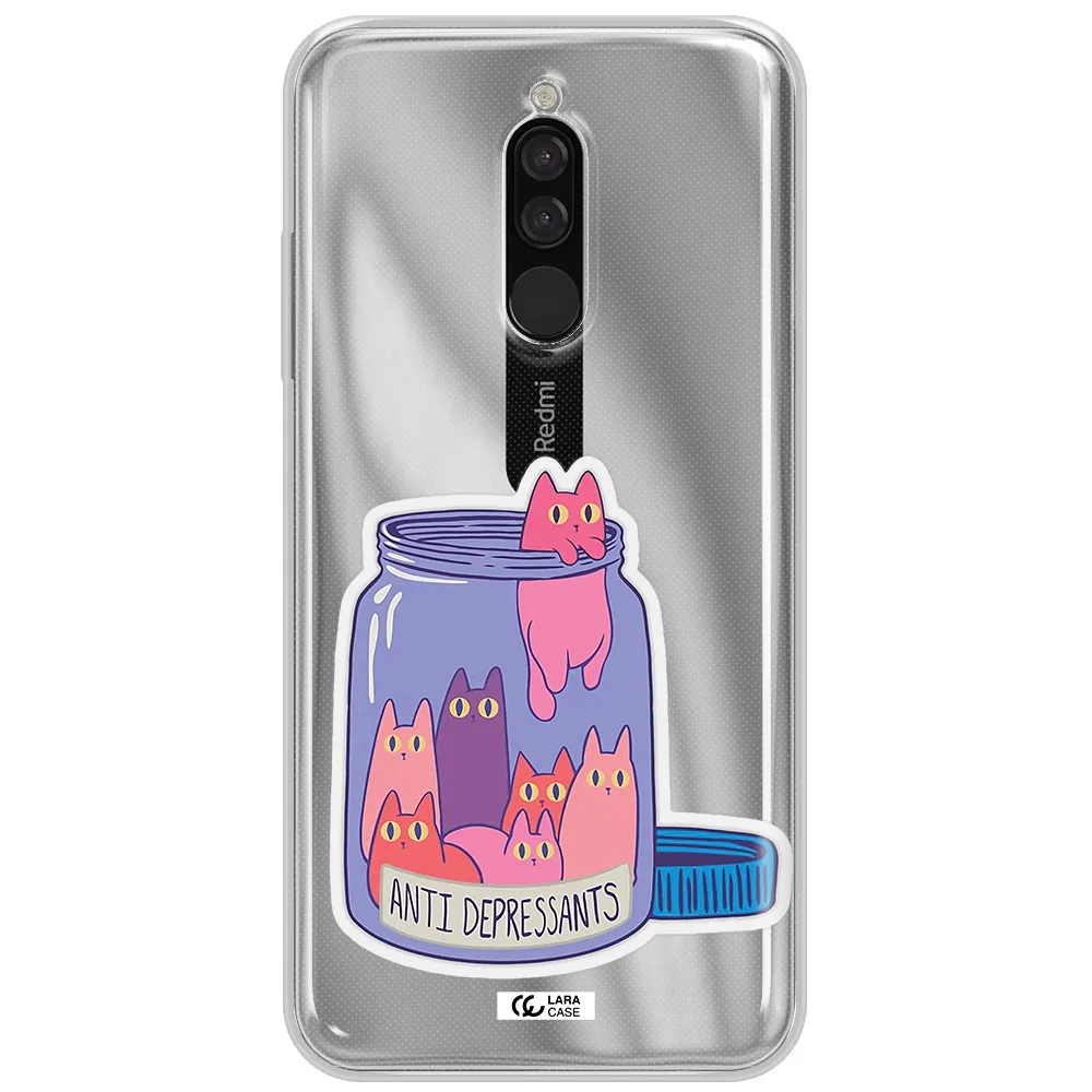 Anti Depressants Cats Xiaomi Redmi 8 Clear Tpu Case