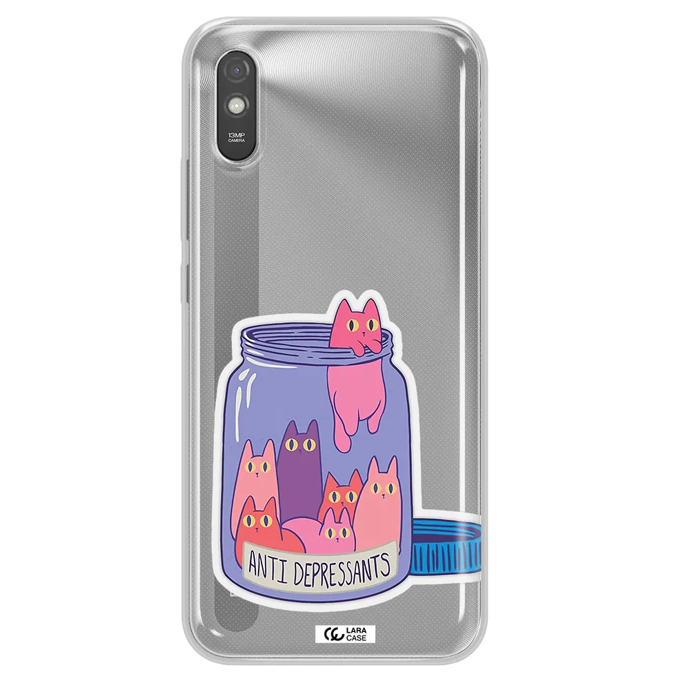 Anti Depressants Cats Xiaomi Redmi 9A Clear TPU Case