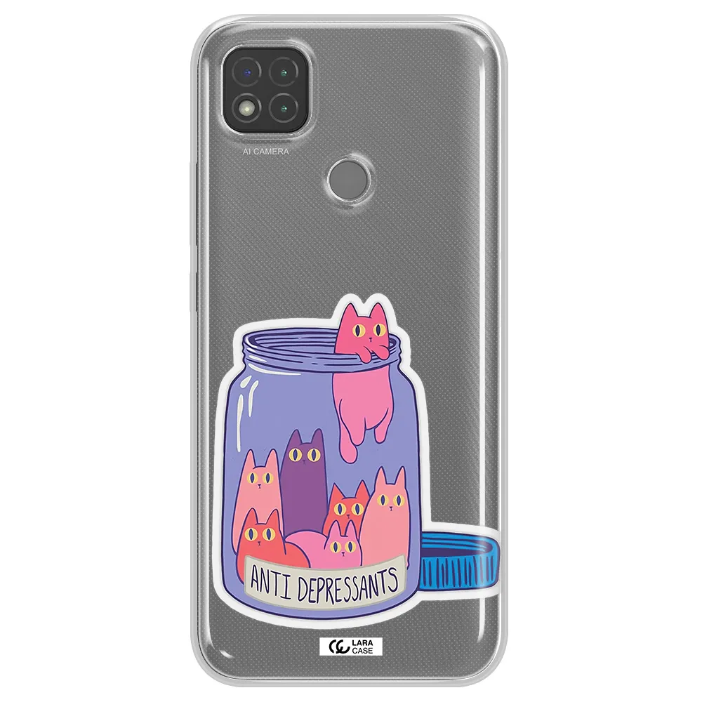 Anti Depressants Cats Xiaomi Redmi 9C Clear TPU Case