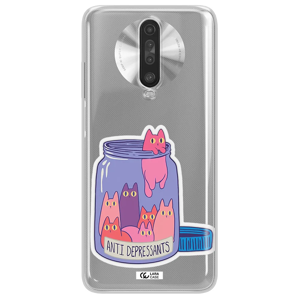 Anti Depressants Cats Xiaomi Redmi K30 Clear TPU Case