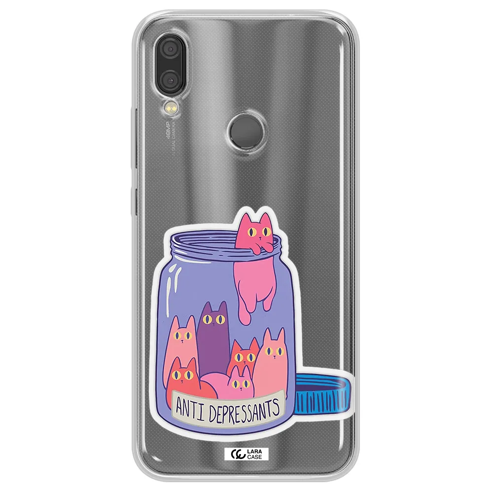 Anti Depressants Cats Xiaomi Redmi Note 7 Clear TPU Case