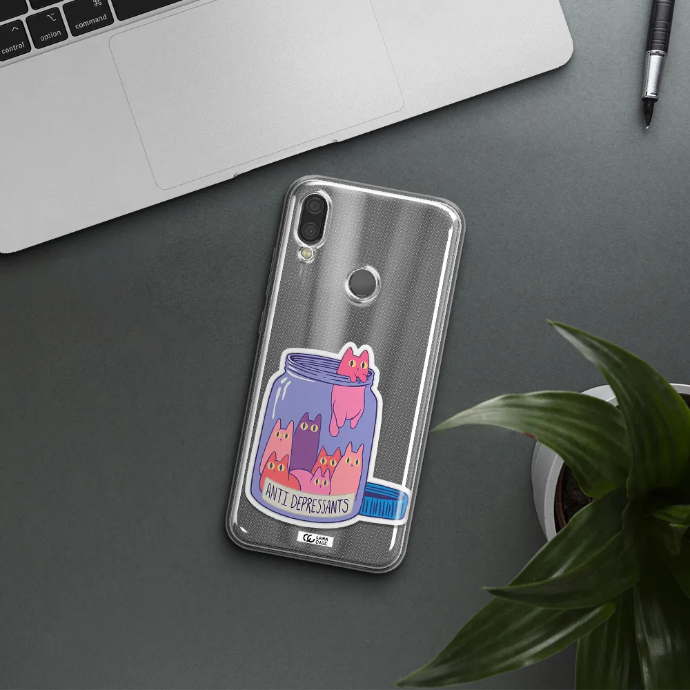 Anti Depressants Cats Xiaomi Redmi Note 7 Clear TPU Case