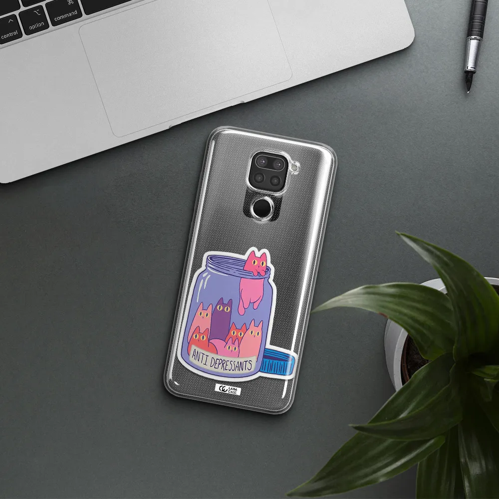 Anti Depressants Cats Xiaomi Redmi Note 9 Clear TPU Case