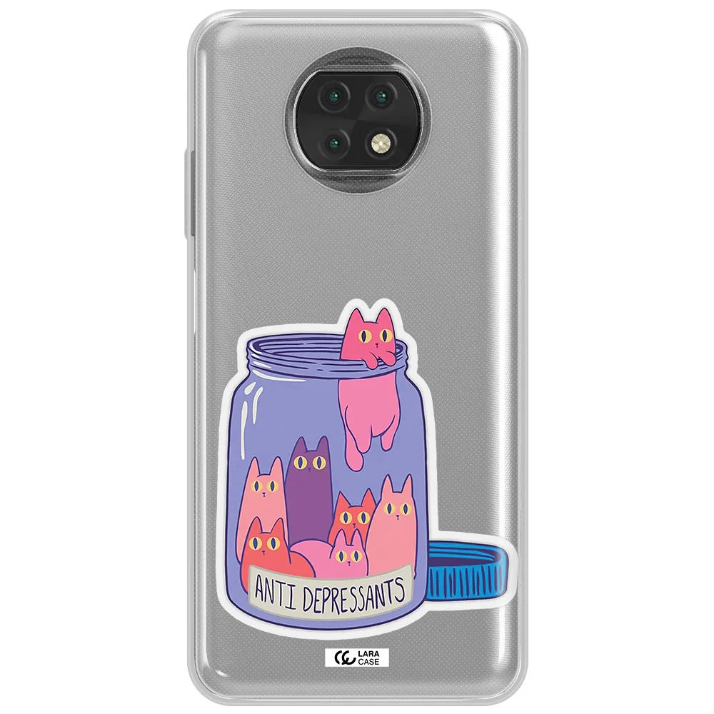 Anti Depressants Cats Xiaomi Redmi Note 9T Clear Tpu Case