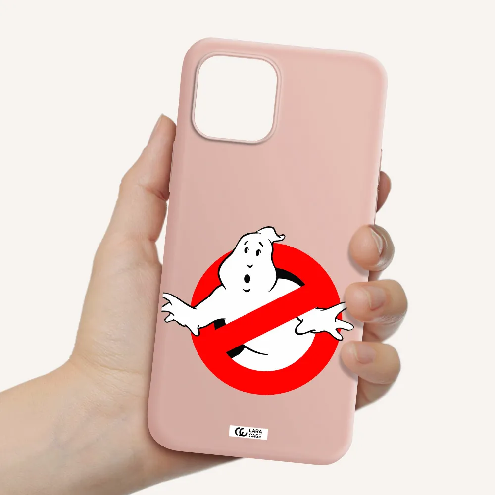 Entry Of Ghosts Is Prohibited Apple iPhone 12 Silicone pastel pink Case