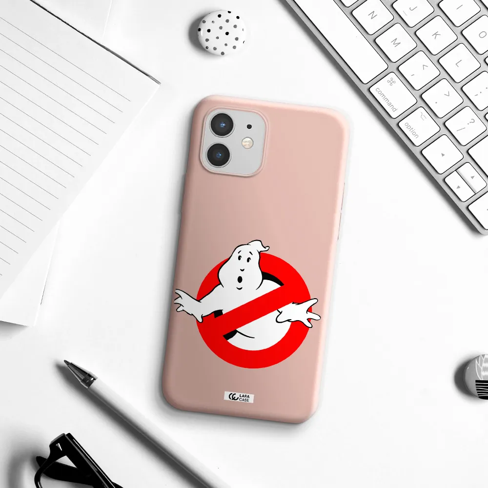 Entry Of Ghosts Is Prohibited Apple iPhone 12 Silicone pastel pink Case
