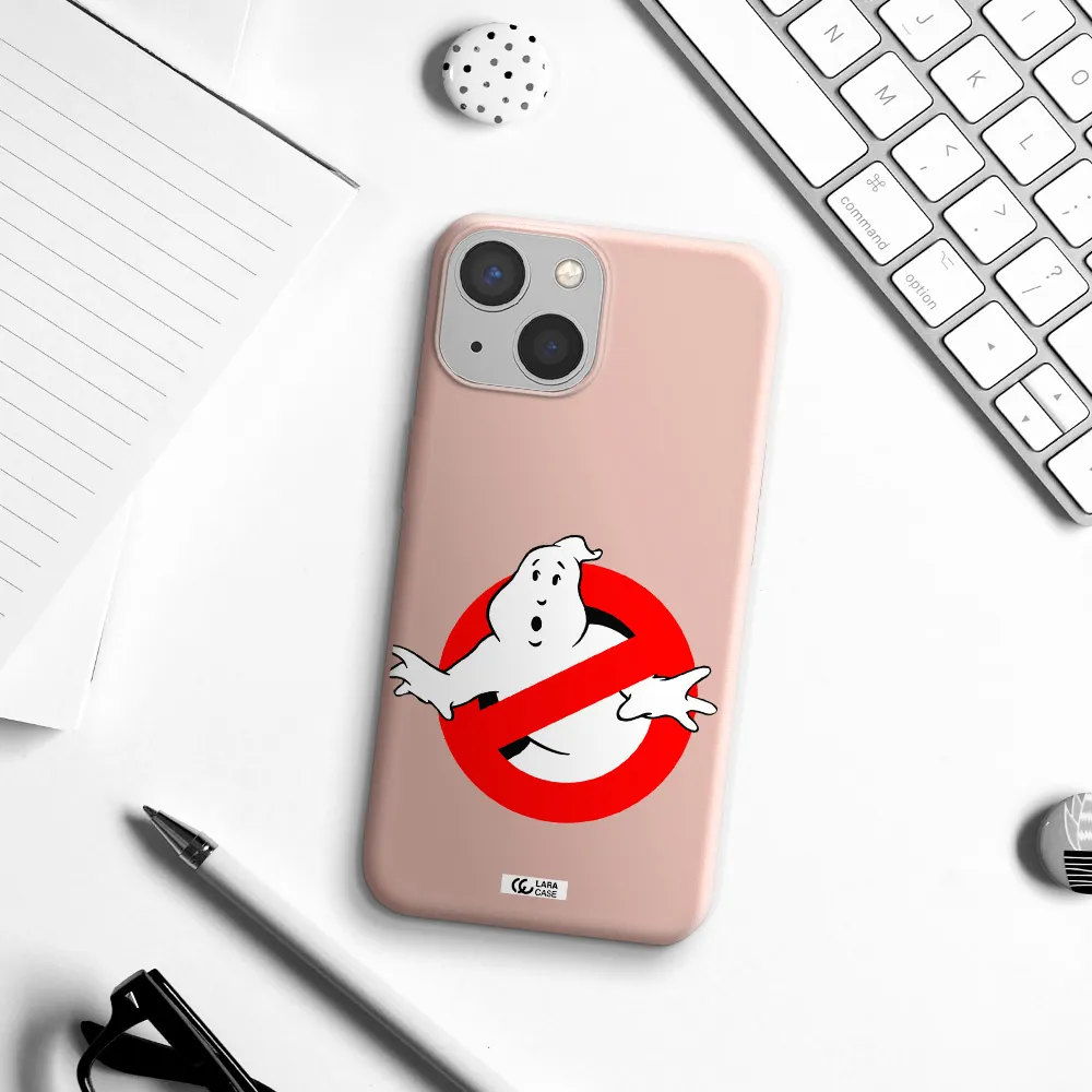 Entry Of Ghosts Is Prohibited Apple iPhone 13 mini Silicone pastel pink Case