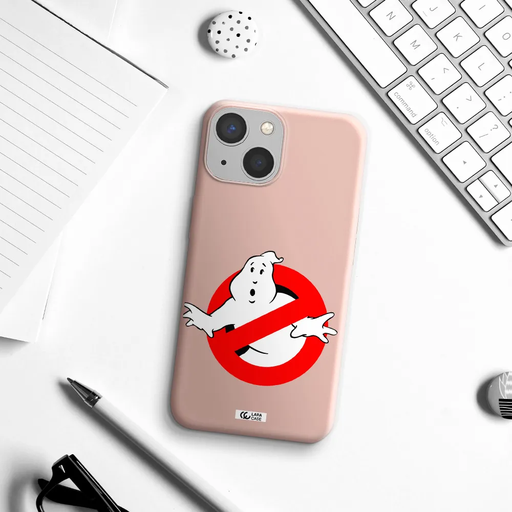 Entry Of Ghosts Is Prohibited Apple iPhone 13 Silicone pastel pink Case