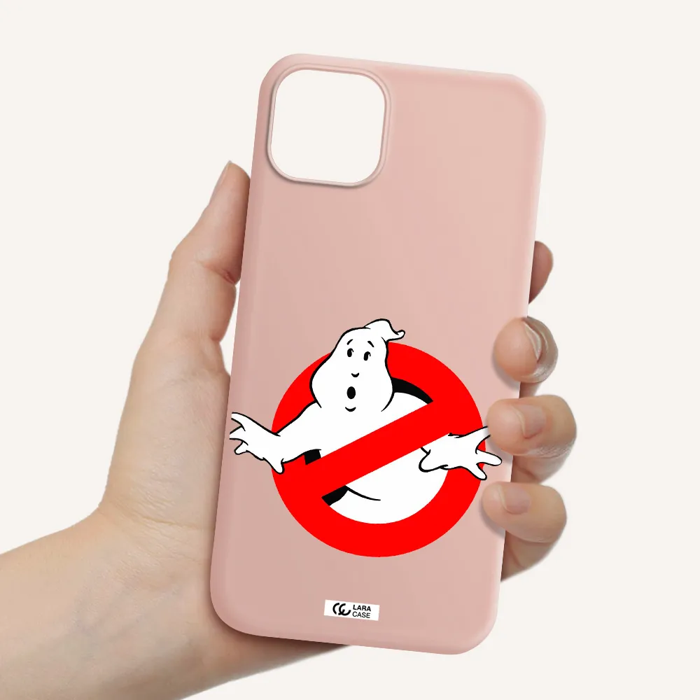 Entry Of Ghosts Is Prohibited Apple iPhone 14 plus Silicone pastel pink Case