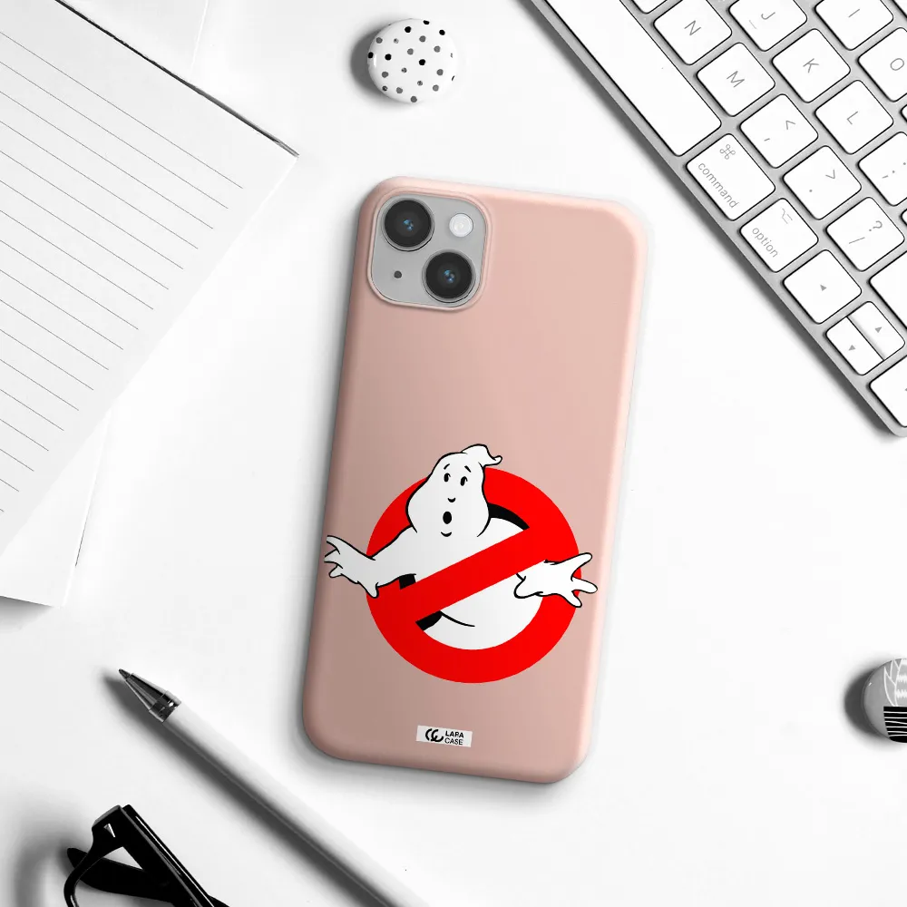 Entry Of Ghosts Is Prohibited Apple iPhone 14 plus Silicone pastel pink Case
