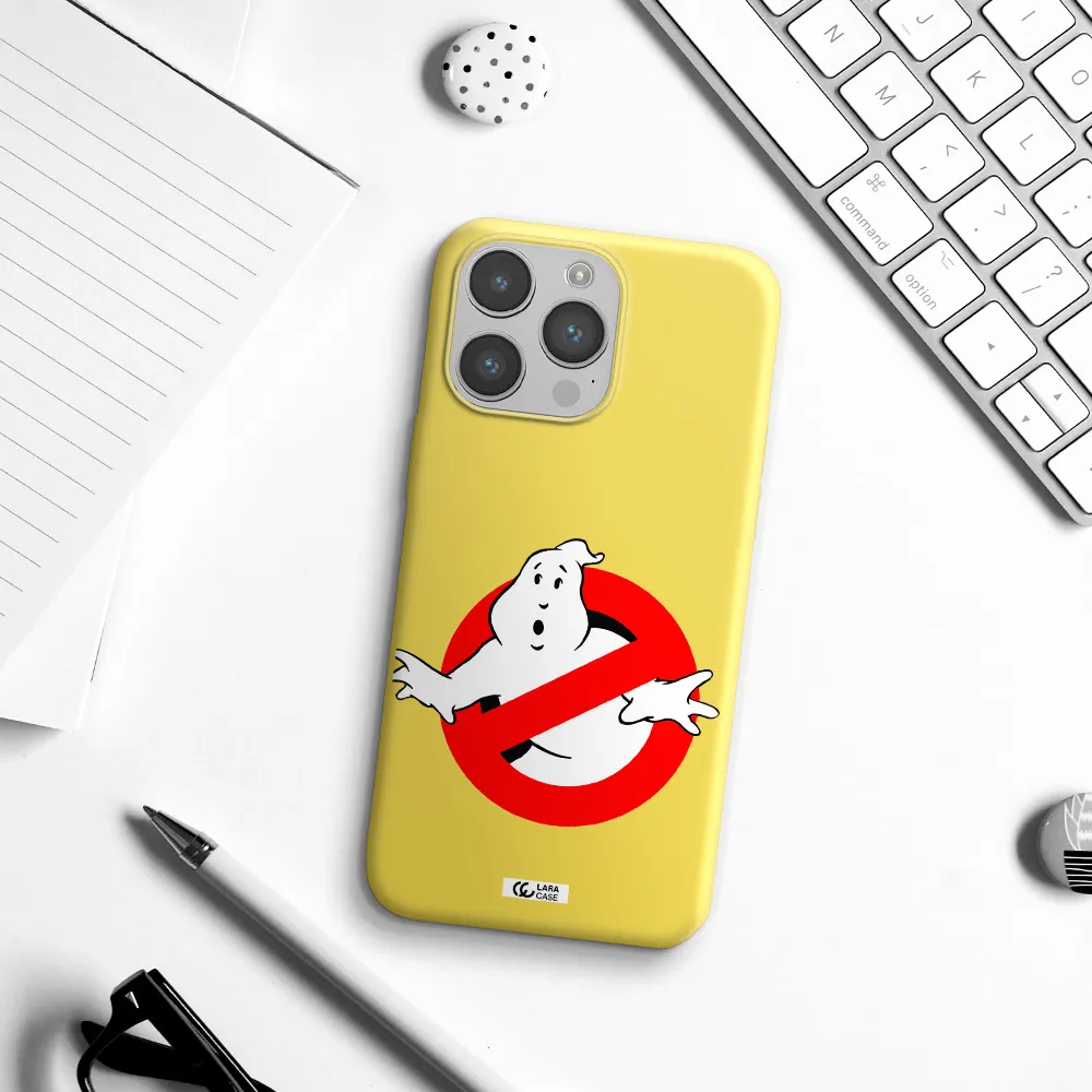 Entry Of Ghosts Is Prohibited Apple iPhone 14 pro max Silicone canary yellow Case