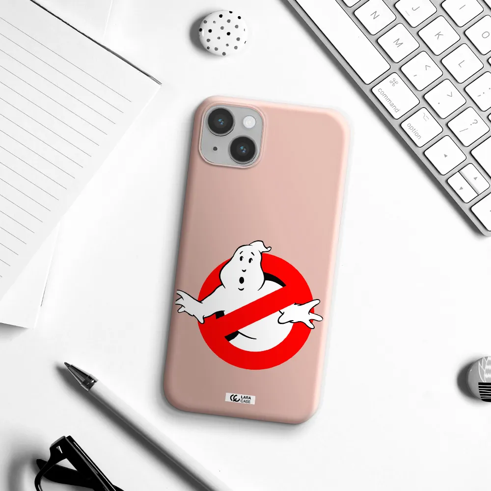Entry Of Ghosts Is Prohibited Apple iPhone 14 Silicone pastel pink Case