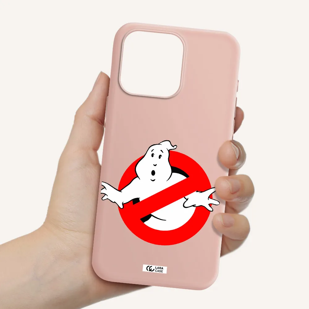 Entry Of Ghosts Is Prohibited Apple Iphone 15 Pro max Silicone pastel pink Case
