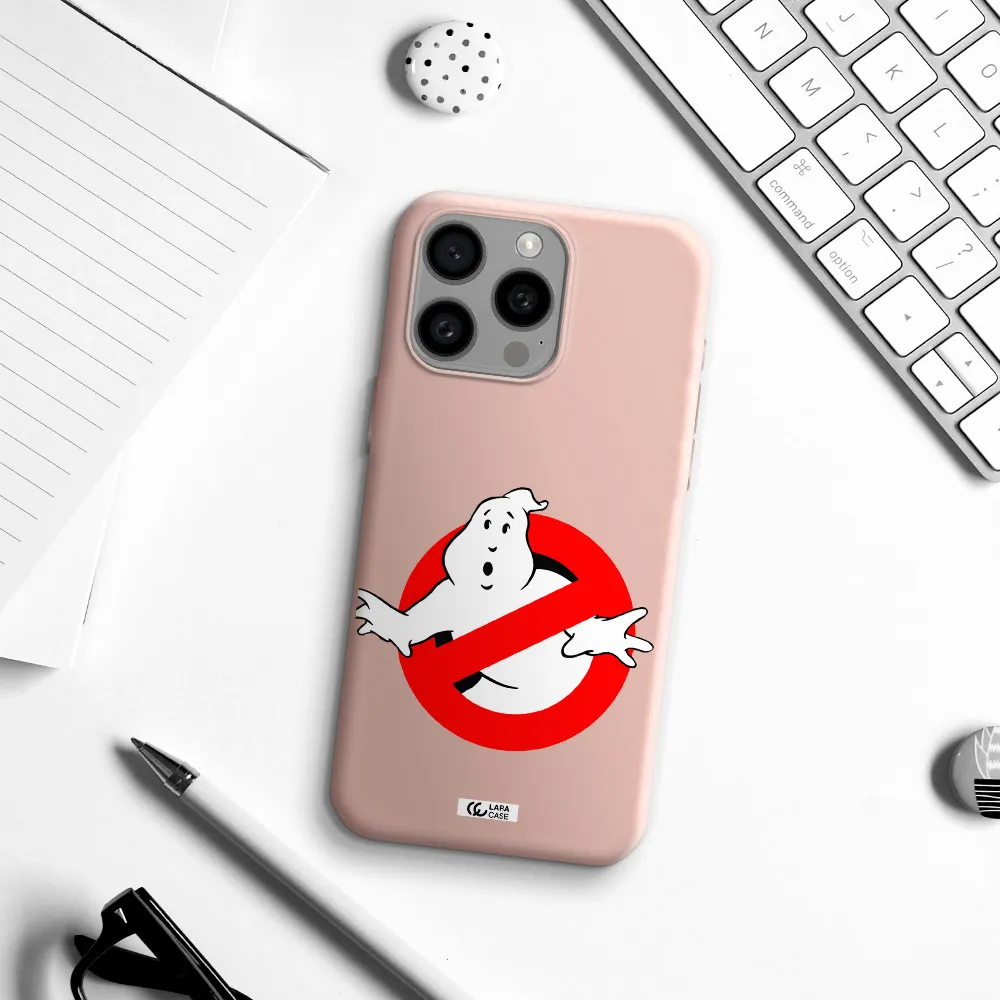 Entry Of Ghosts Is Prohibited Apple Iphone 15 Pro max Silicone pastel pink Case