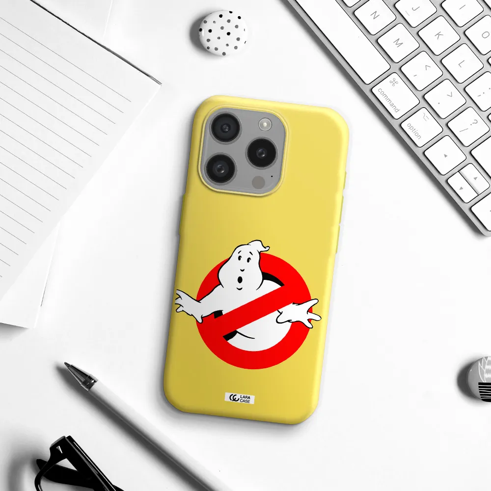 Entry Of Ghosts Is Prohibited Apple Iphone 15 Pro Silicone Canary Yellow Case