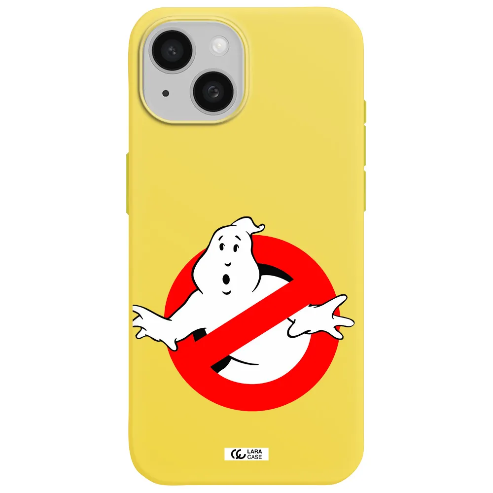 Entry Of Ghosts Is Prohibited Apple iPhone 15 Silicone canary yellow Case