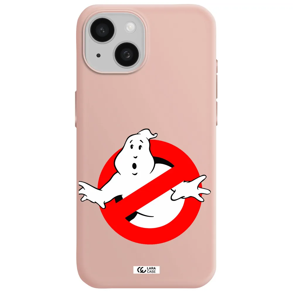 Entry Of Ghosts Is Prohibited Apple Iphone 15 Silicone Pastel Pink Case