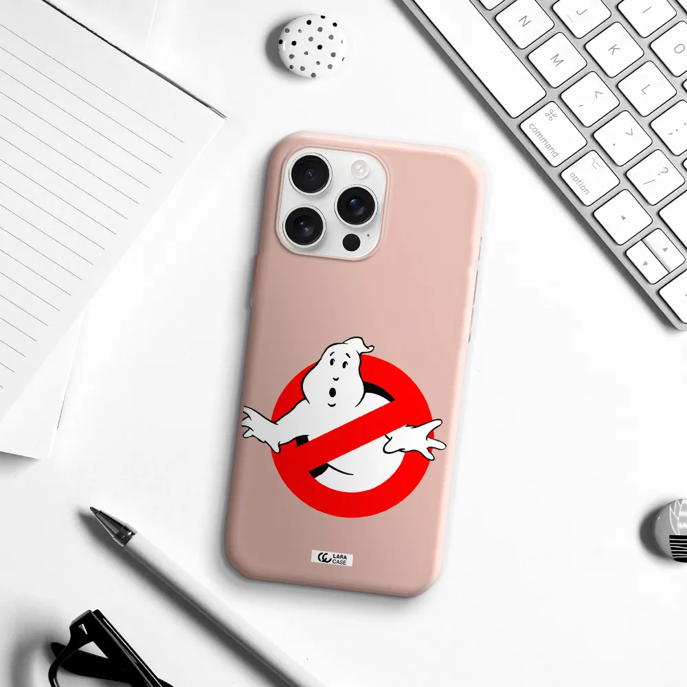Entry Of Ghosts Is Prohibited Apple Iphone 16 Pro Max Silicone Pastel Pink Case