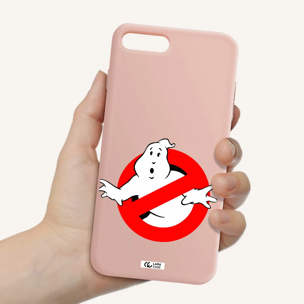Entry Of Ghosts Is Prohibited Apple iPhone 8 plus Silicone pastel pink Case