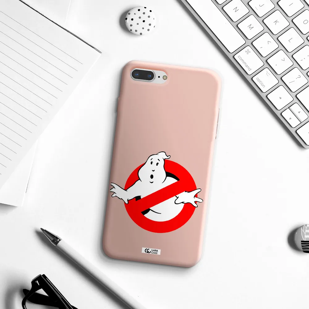 Entry Of Ghosts Is Prohibited Apple iPhone 8 plus Silicone pastel pink Case