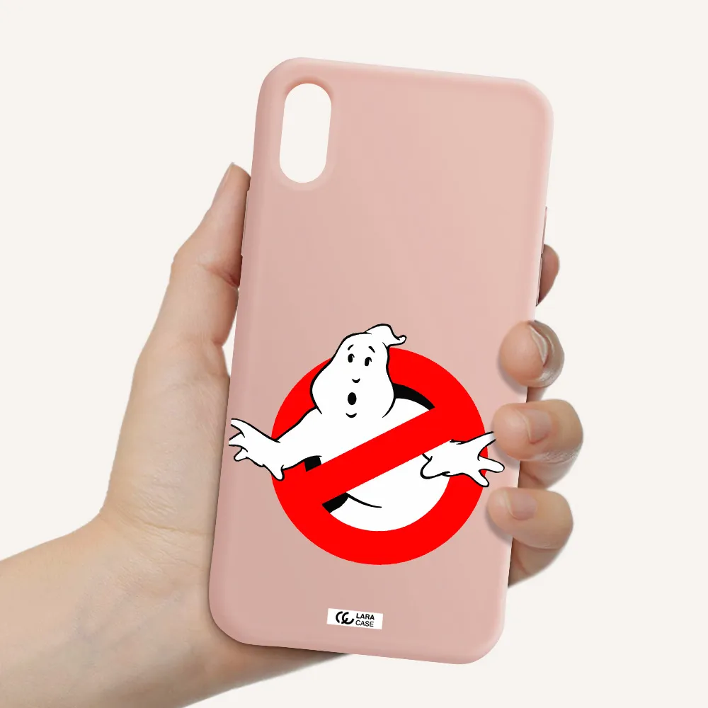 Entry Of Ghosts Is Prohibited Apple iPhone X Silicone pastel pink Case