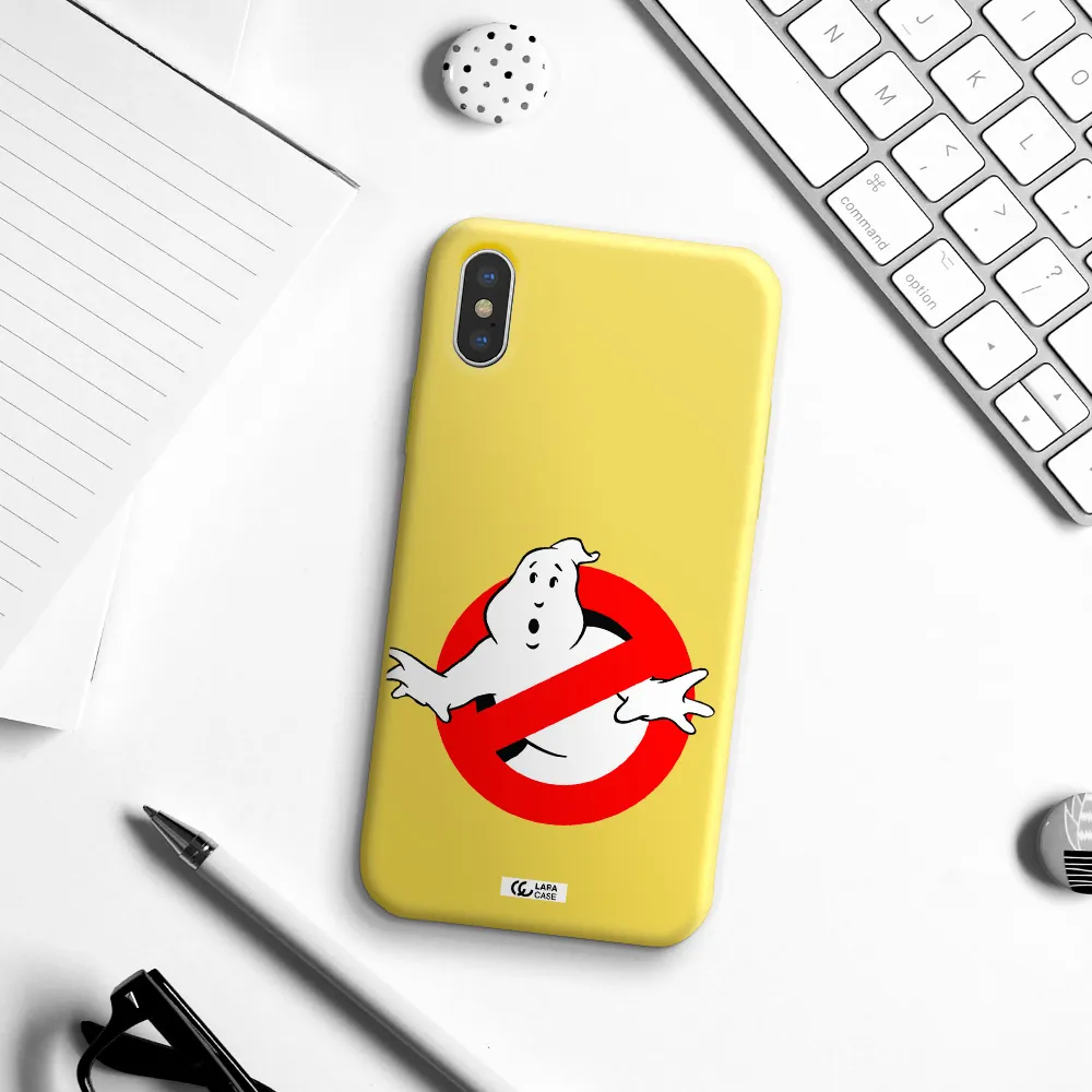 Entry Of Ghosts Is Prohibited Apple iPhone XS Silicone canary yellow Case