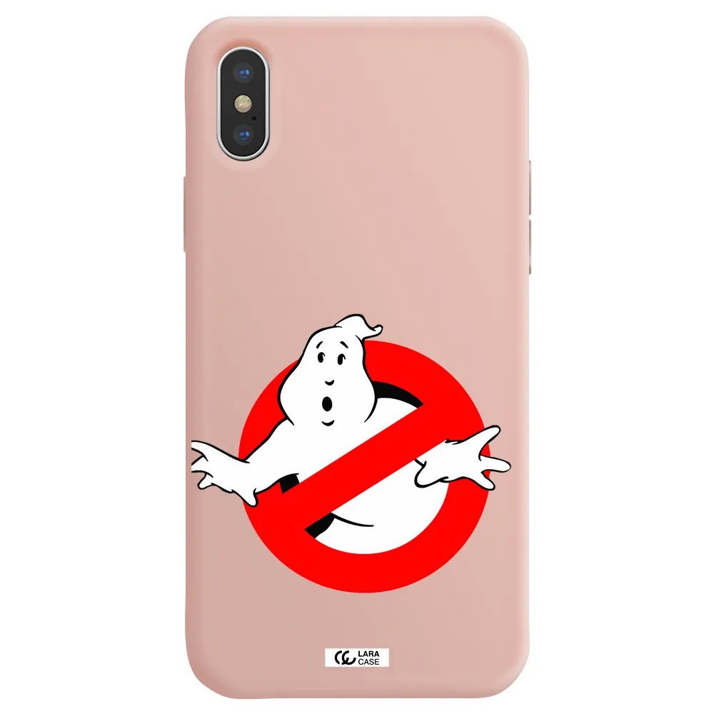 Entry Of Ghosts Is Prohibited Apple iPhone XS Silicone pastel pink Case