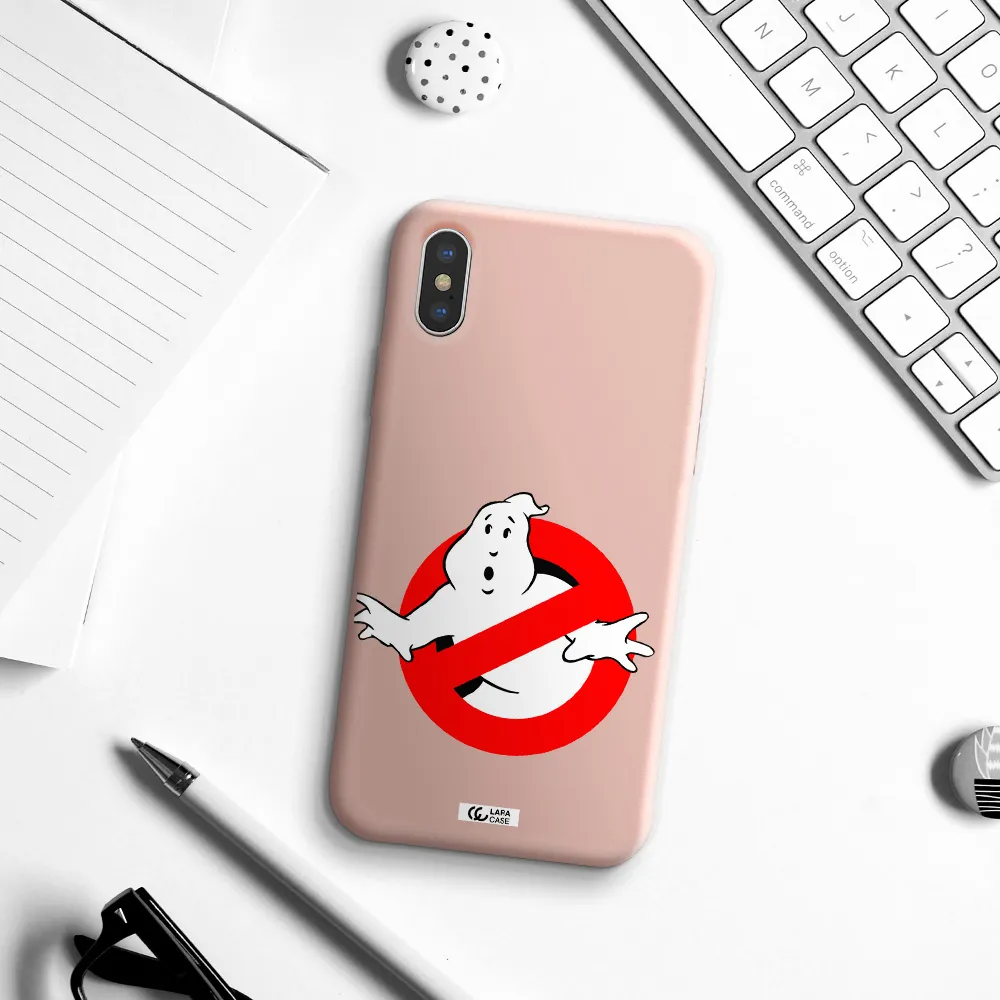 Entry Of Ghosts Is Prohibited Apple iPhone XS Silicone pastel pink Case