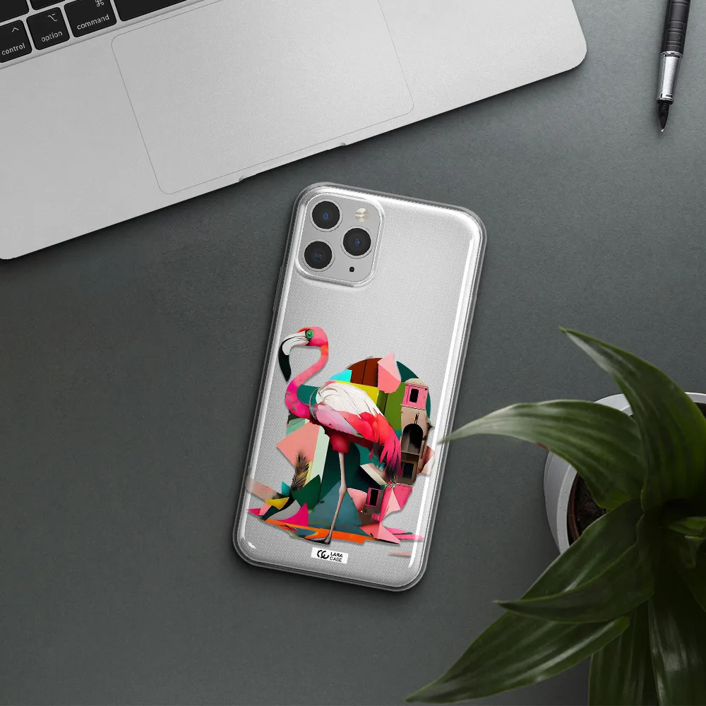 Flamingo Collage Apple iPhone 11 pro Clear TPU Case