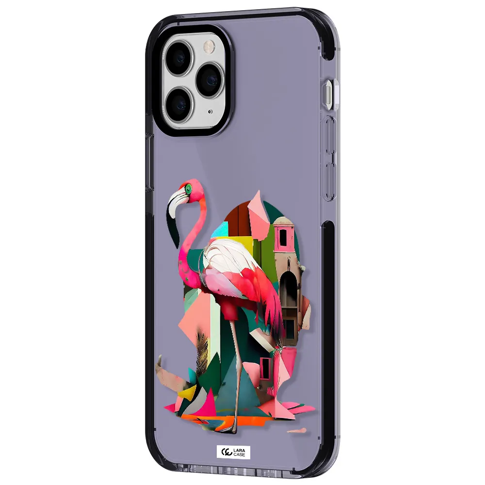Flamingo Collage Apple iPhone 11 pro impact Lilac Case