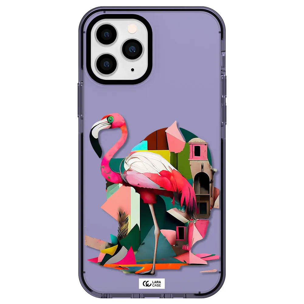 Flamingo Collage Apple iPhone 11 pro max impact Lilac Case