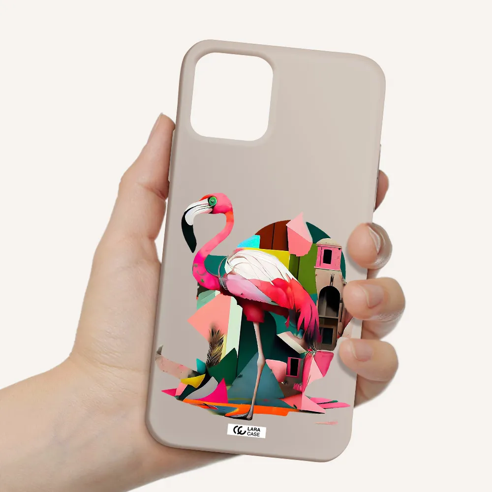 Flamingo Collage Apple iPhone 11 pro max Silicone Stone Case