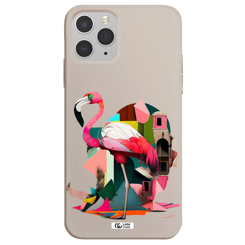 Flamingo Collage Apple iPhone 11 pro Silicone Stone Case