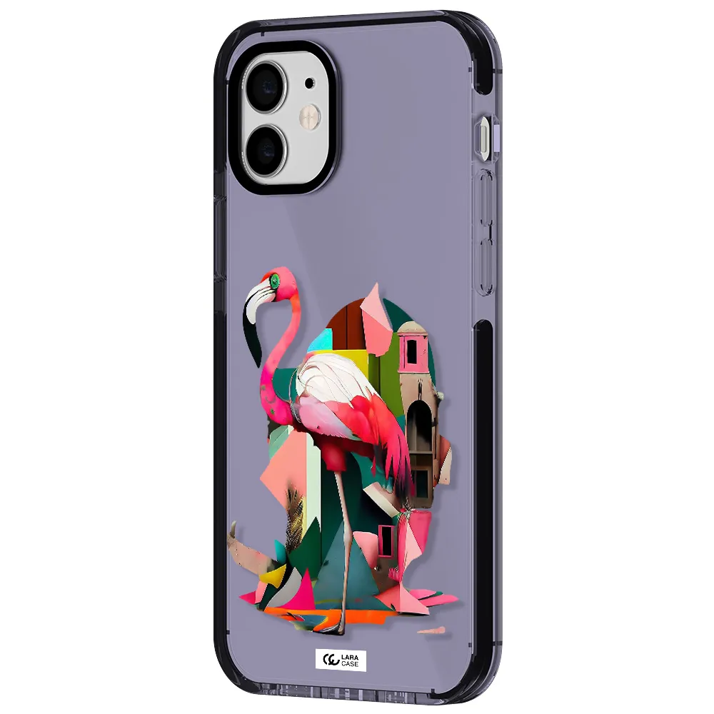 Flamingo Collage Apple iPhone 12 impact Lilac Case