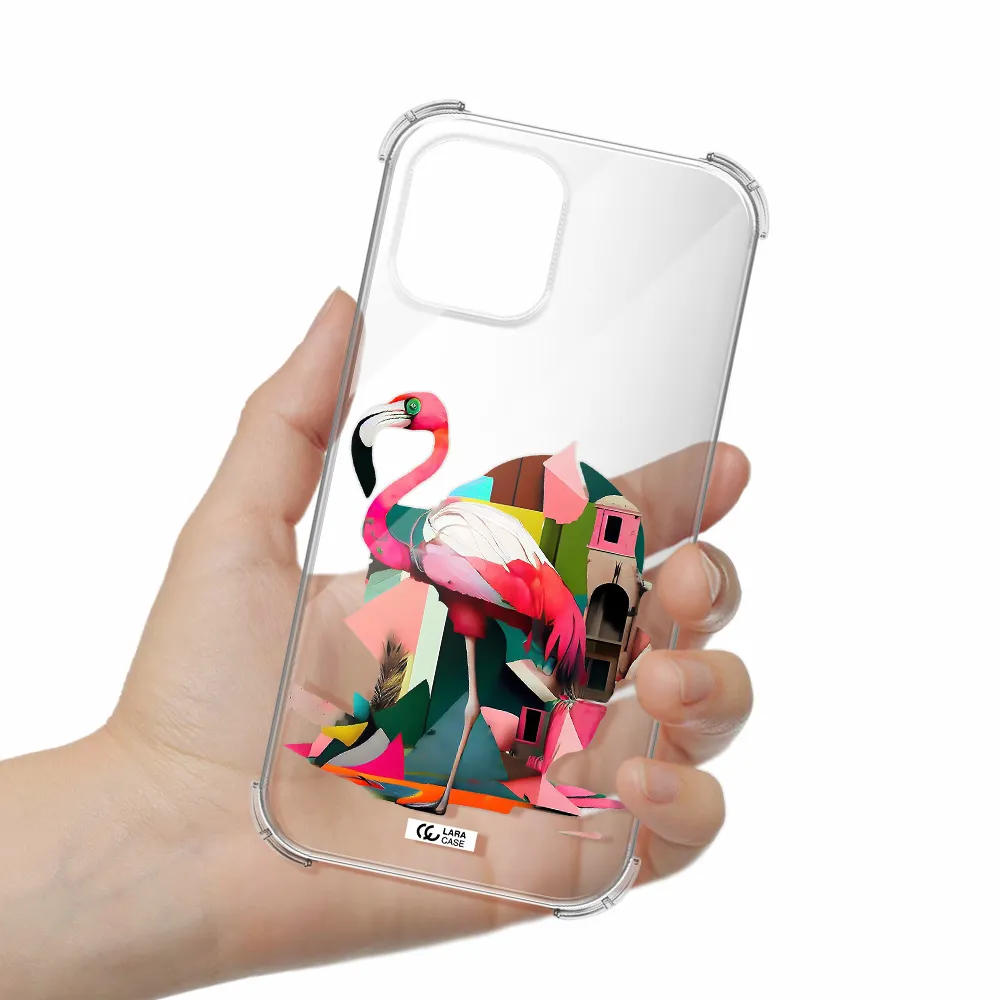 Flamingo Collage Apple iPhone 12 pro Clear PC Case